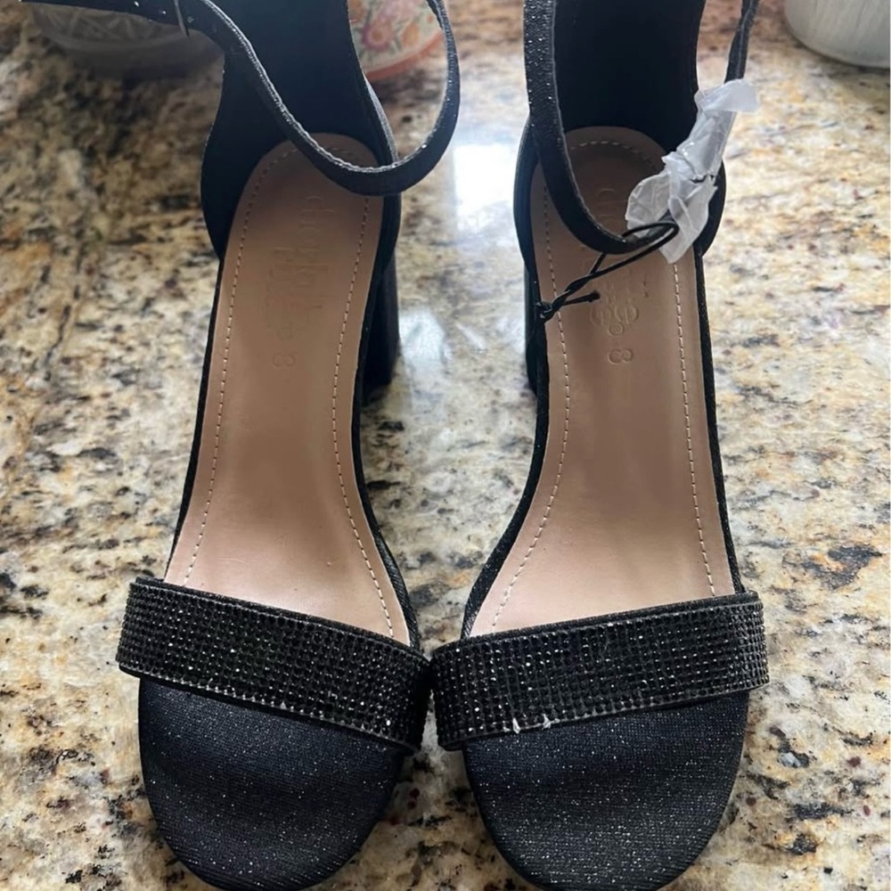 Charlotte Russe Black Sparkle Heels